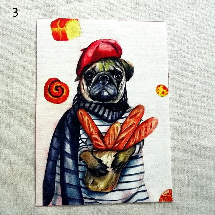 Schattige Puppy Hond Hand Geverfd Doek Digitale Bedrukte Stof Handgemaakte Diy Patchwork Quilten Canvas Katoen Linnen Stof 15X20cm 6Pcs