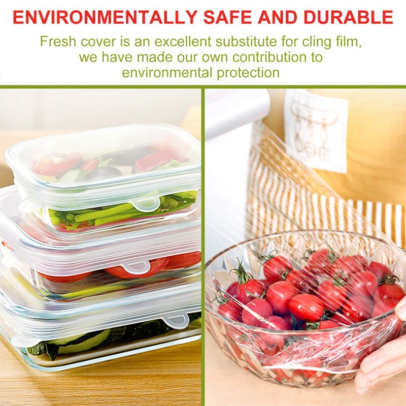 12 PCS Round and Square Sizes Silicone Lids Covers Stretch Silicone Lids Covers Silicone Lids Food Bowl Covers, Reusable Food Sa