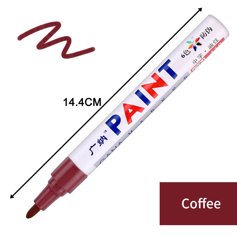 1Pcs Colorful Waterproof Oily Paint Marker Pen Car Tyre Multipurpose Metal Package School Supplies Stationery 12 Colors: Auburn