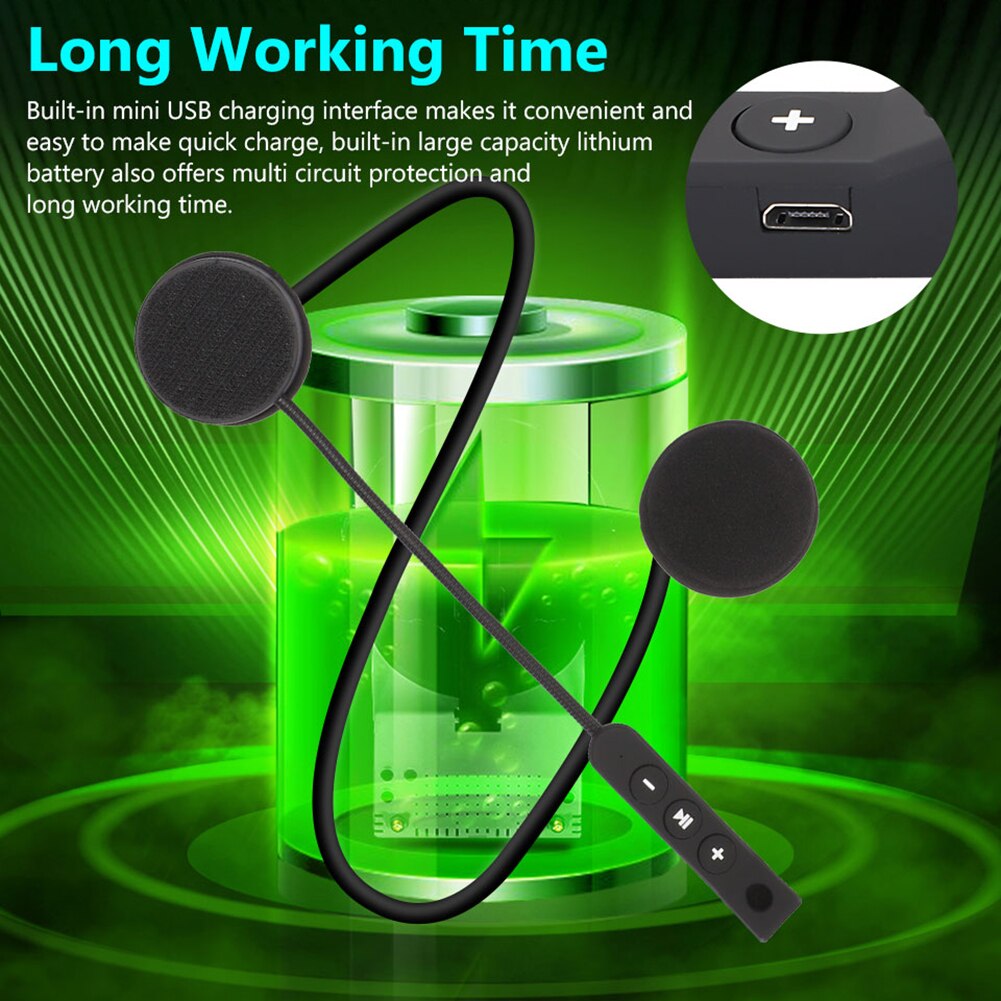 Bluetooth 4,0 Wiederaufladbare Motorrad Helm Headset Lautsprecher mit Mikrofon
