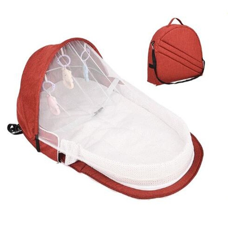 Berceau Portable pliable pour enfants, lit bébé, lit de voyage, avec moustiquaire, pour -nés: Red Shoulder Bags