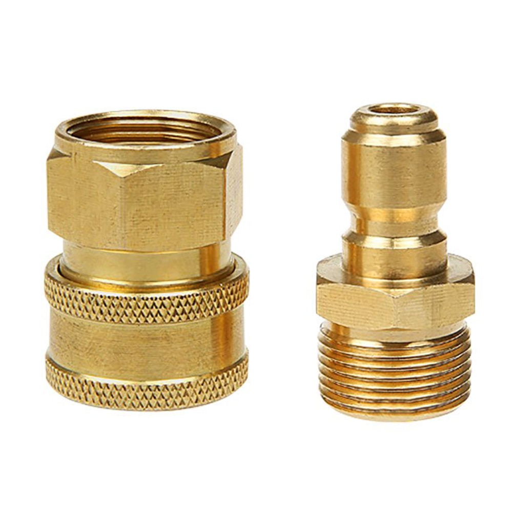2 Stuks Slang Reinigingsmachine Accessoires Tool Snelkoppeling Set Montage Water Installeren Koppeling Adapter Hoge Druk Koper