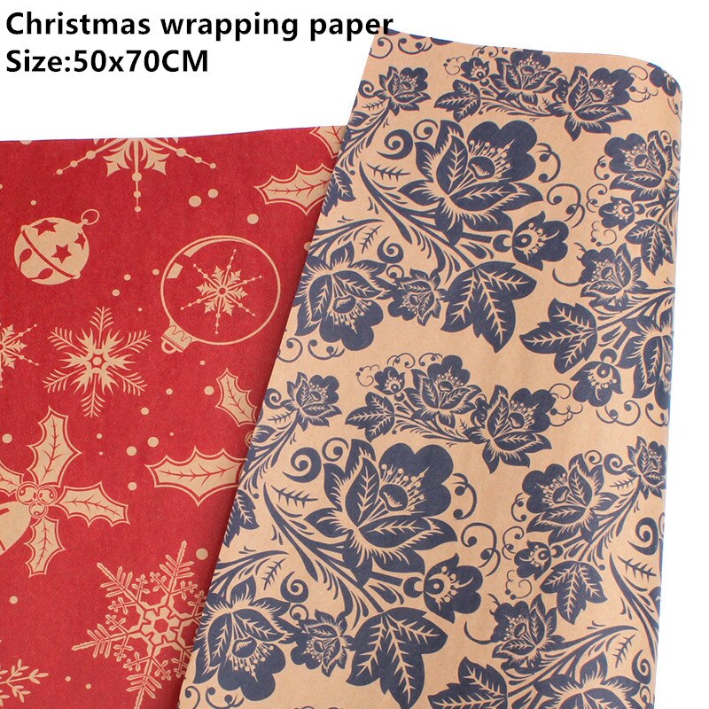 50*70cm jul indpakningspapir jul bryllup grøn dekoration indpakningspapir velempapir origami papir: 3- blå blomst