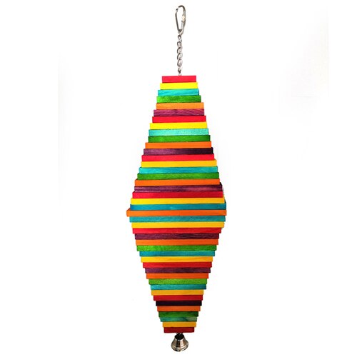 Juguetes de loros para pájaros grandes, Columpio de madera de colores, bloques de columpio para loros, juguetes para pájaros amorosos, juguete para pájaros: Size 4