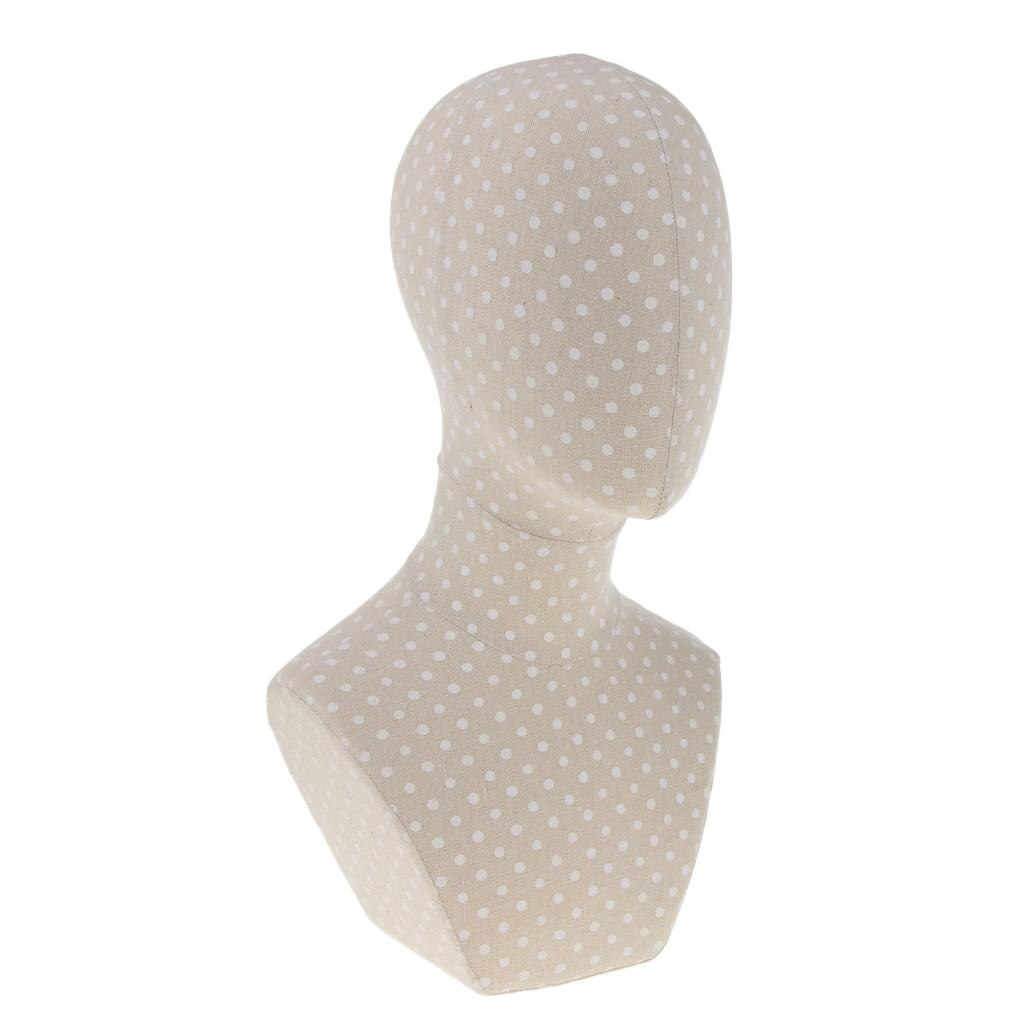Modèle de tête en liège bloc de toile, présentoir de fabrication de perruque de cheveux, tête de Mannequin avec buste d&#39;épaule