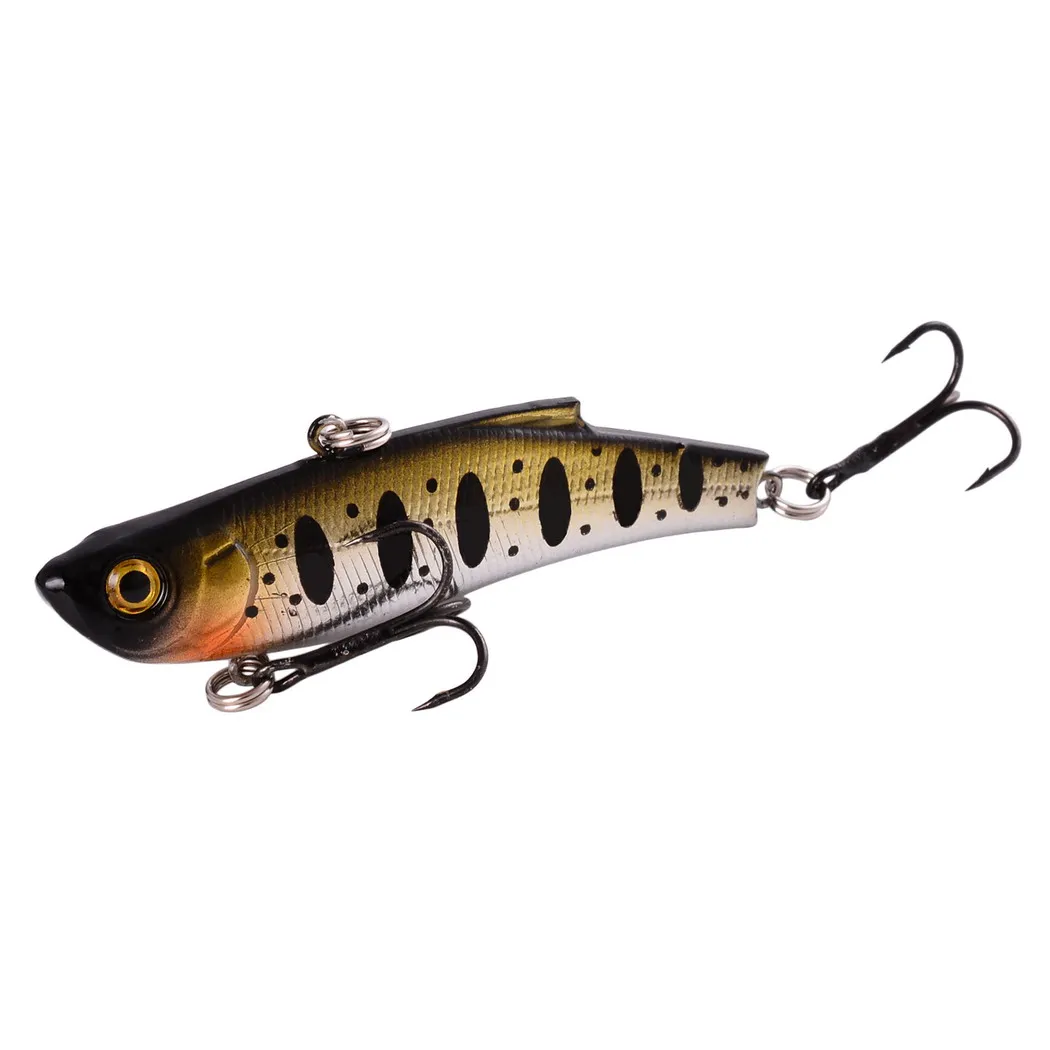 1PCS 70mm 18g Japanese Winter Ice Sea Fishing Lure VIB Bait The Swivel Diving Jig Wing Wobbler Pesca Crank Lures Swimbait: Ironwood