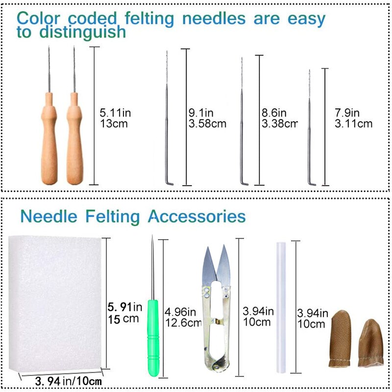 24/40 Colors Needle Felting Wool DIY Wool Felt Kit Wool Felt Toys Materials Felt Needle For Beginners