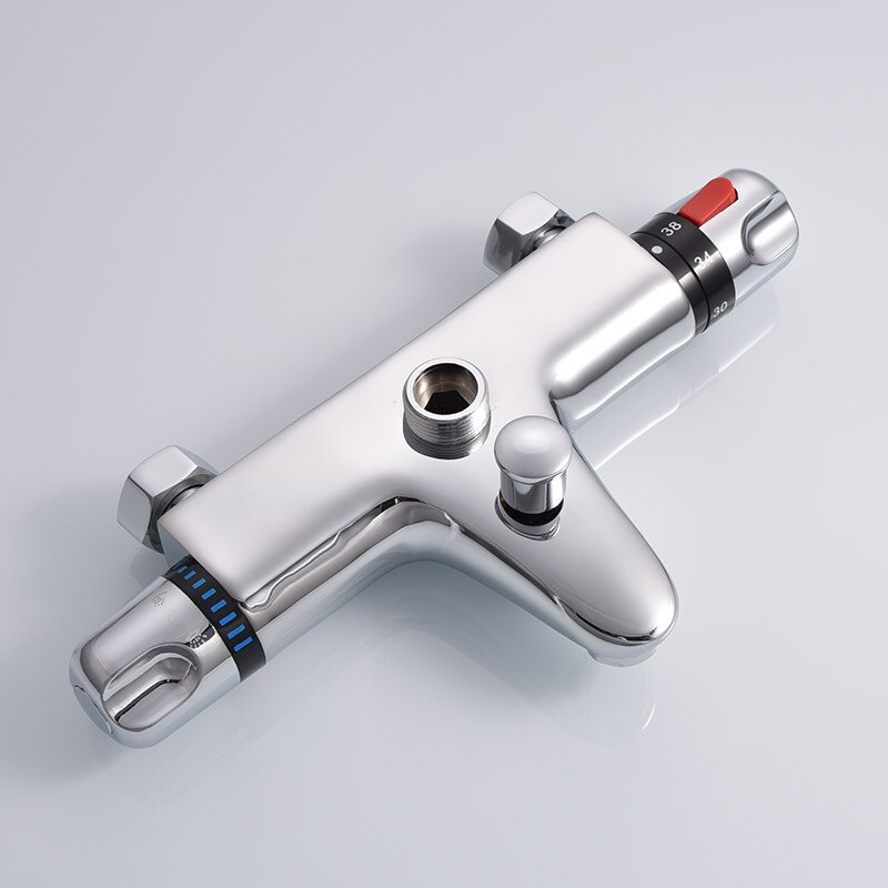 Bathroom Shower Water Thermostatic Control Valve Mixer Faucet Wall Mounted for Solar Water Heater Valve Parts Ceramic Cartridge