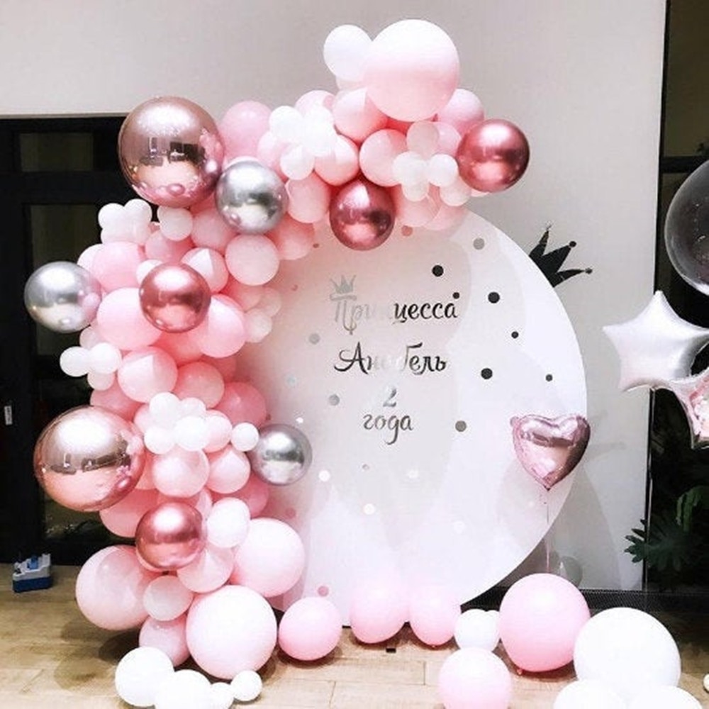 90 stk /sett pastell rose måke rosa ballong krans buesett jubileum bursdagsfest dekorasjoner ballong voksen baby dusj jente