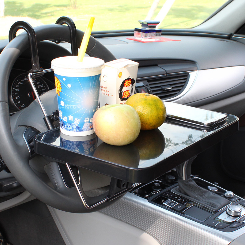 Auto gemonteerde kleine tafelplank opvouwbare eettafel auto achterbank computer auto achterin interieur leertafel laptop ondersteuning