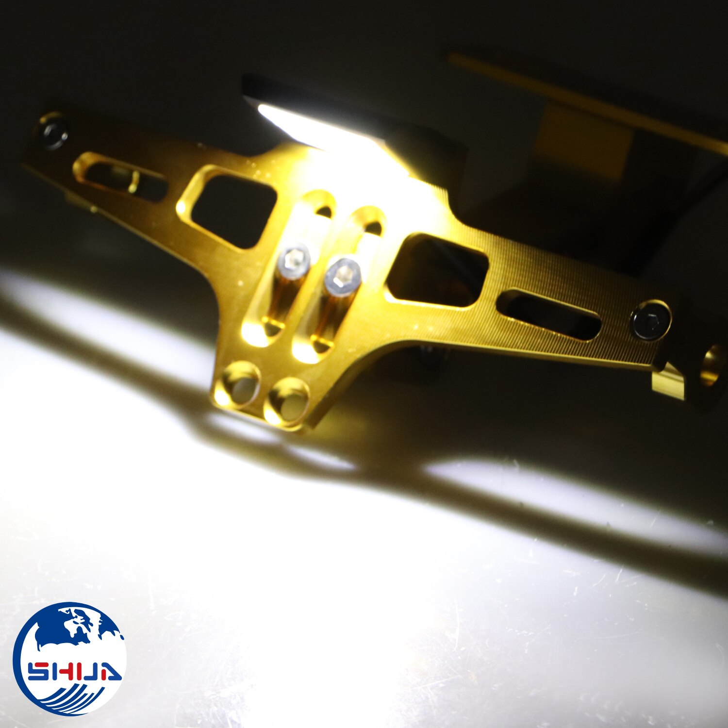 Motorcycle Gold CNC LED Tail Light Lincense Plate Holder Bracket Fender Eliminator For Honda Suzuki YAMAHA R25 R3 MSX