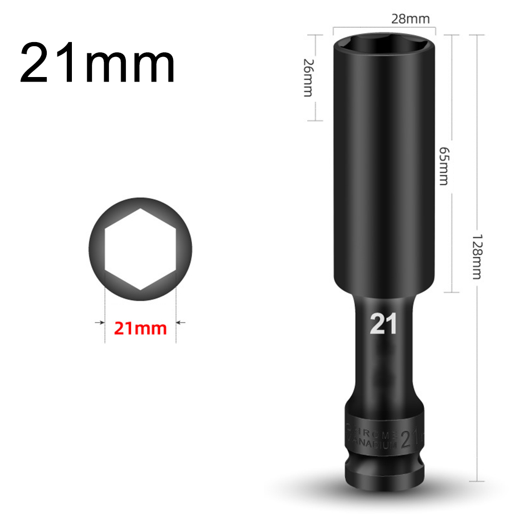 1/3PCS 1/2 Drive Socket Head Impact Wrench Hex Adapter Spanner Converter 7mm 8mm 9mm 10mm 11mm 12mm 13mm 14mm 15mm 16mm 17-24mm