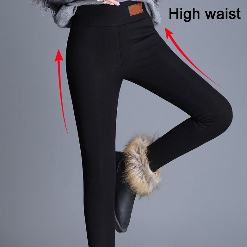 Wolle Leggings Hosen Super Dicke Kaschmir Hohe Taille Hosen Warme Hosen Im Winter Für Frauen X85