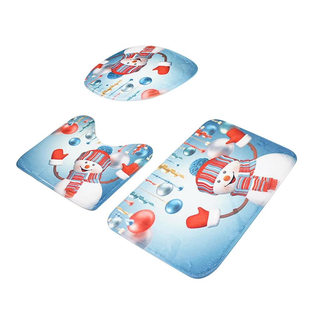 3 stuks/set badmatten badkamer toilet deksel afdekking sets antislip flanel keuken badmat tapijt toiletmatten onderlegger badkameraccessoires: Stijl 34