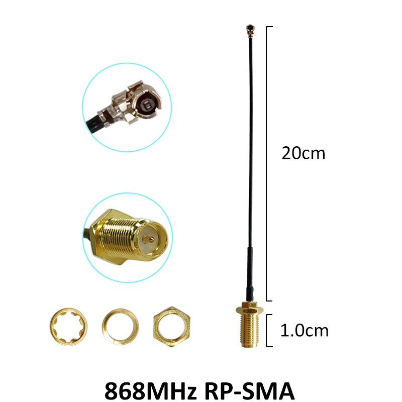 2 sztuk 868 MHz 915MHz antena 3dbi RP-SMA złącze GSM 915 868 MHz antena antena wodoodporna + 21cm SMA męnarty/u. FL kabel pigtailowy