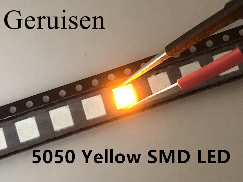 50PCS 5050 SMD LED Chip Geel Ultra Bright 60mA DC ... – Grandado