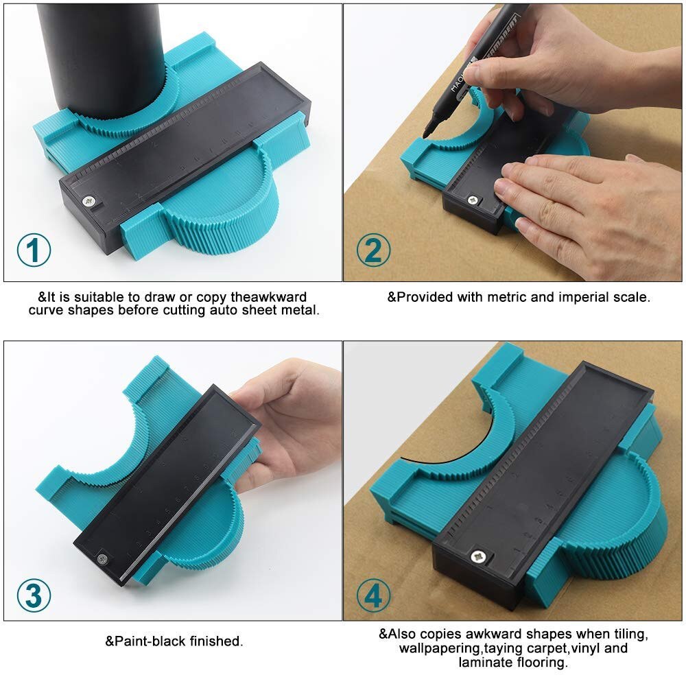 4 Inch/120 MM Contour Copy Duplicator Fine Tooth Profile Gauge Winding Tool Laminate Ducts Tiling Wood Marking Plastic Tools Q40