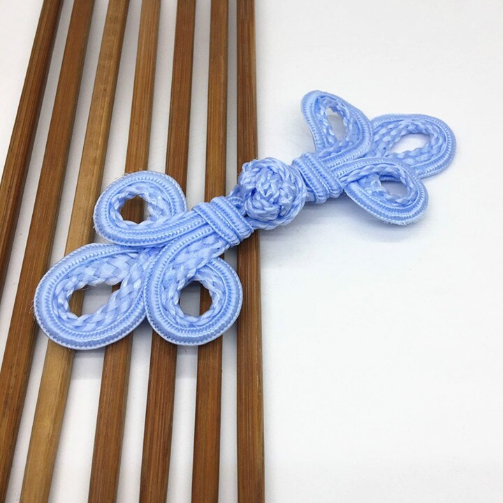 10 paar handgemaakte kralen chinese kikker sluitingen knopen knoopsluiting voor cheongsam tang pak traditionele handgemaakte decoratieve knopen: Lichtblauw