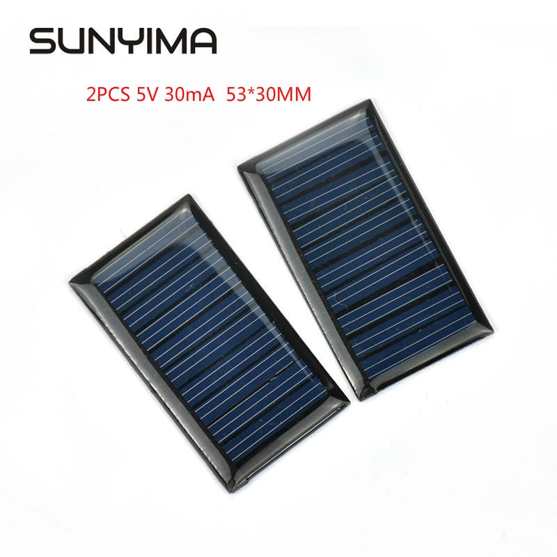 Sunyima 2 Stuks 5V 30mA Epoxy Zonnepaneel Polykristallijne Zonnecel Fotovoltaïsche Panel Power Energy Module Diy Home Solar sistem