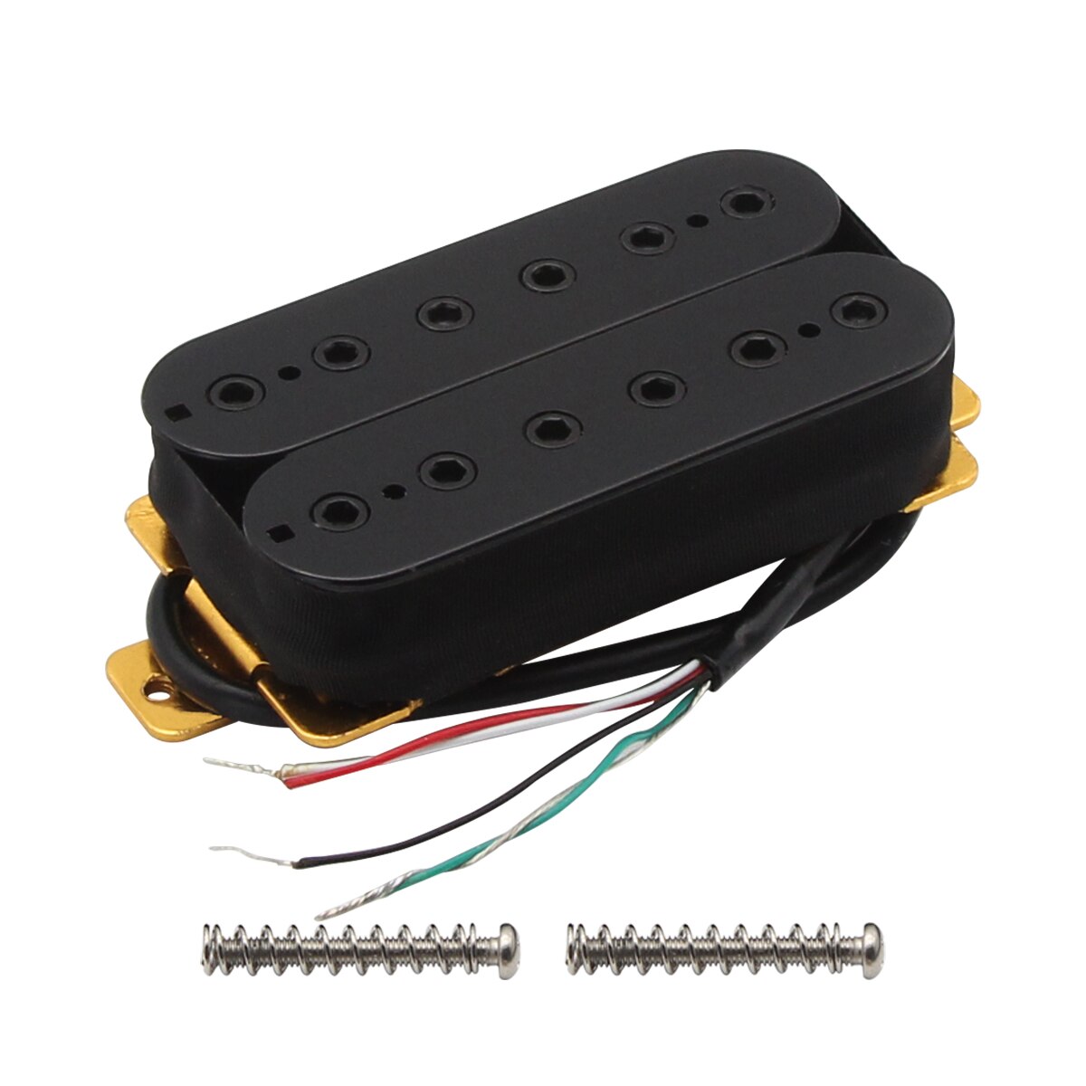 FLEOR 1PCS Electric Guitar Double Coil Humbucker Pickup Bridge/Neck Passive Pickup w/ Height Adjusting Screws Multi Colors: 52 Bridge Black