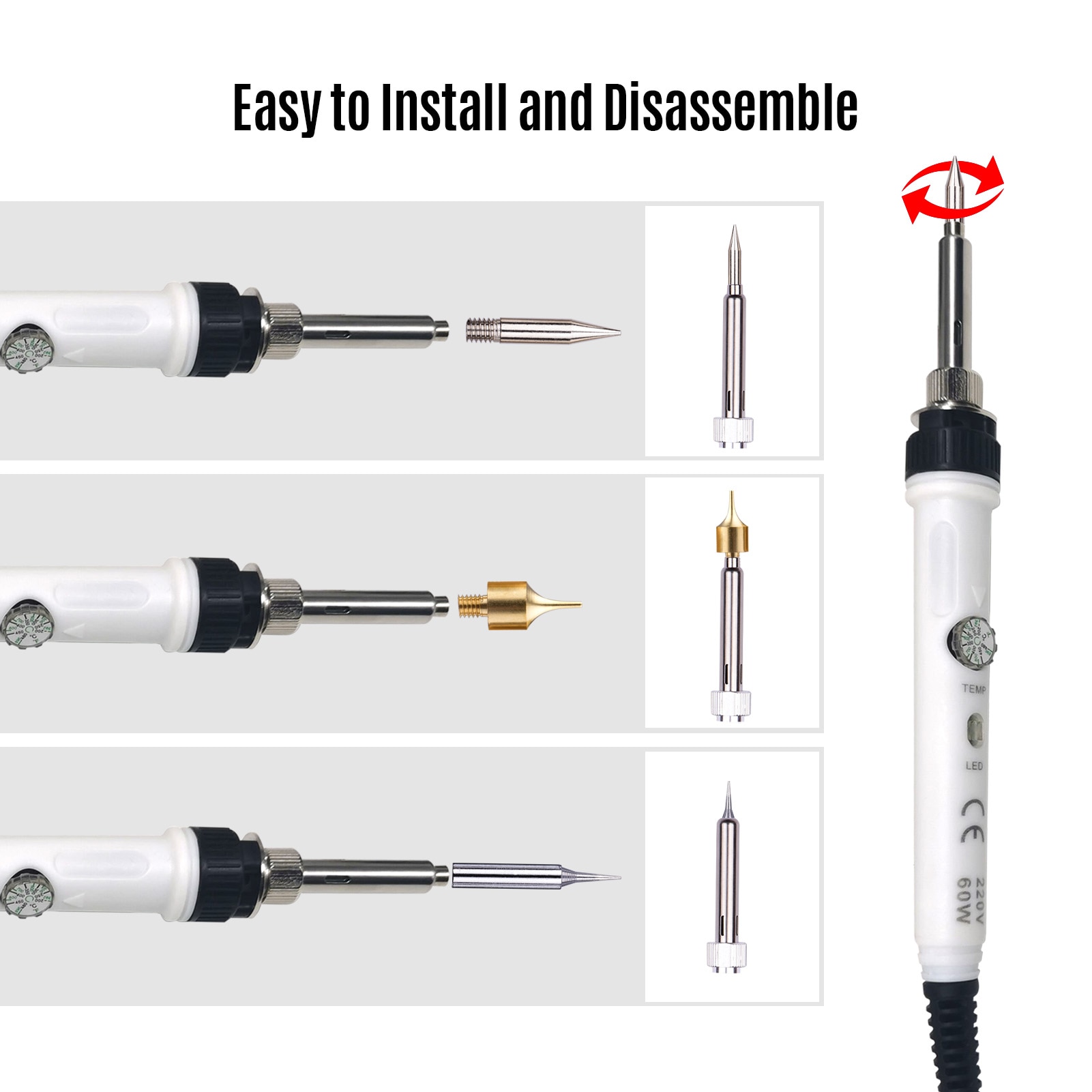 45Pcs Hout Brandende Tool Kit Pyrography Pen Verstelbare Temperatuur 150-450 ℃ Voor Hout Brandende Carving Embossing solderen