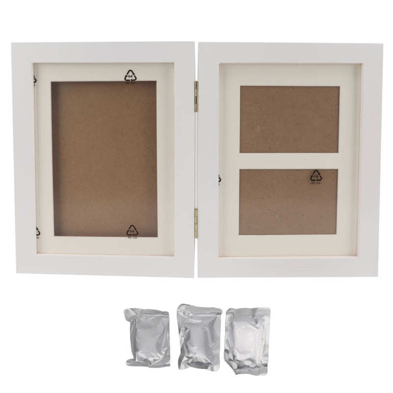 Pet Paw Print Photo Frame Cat Pawprints Picture Frame and Imprint Kit Easy Imprinting Snap In for All Breeds Pet: white