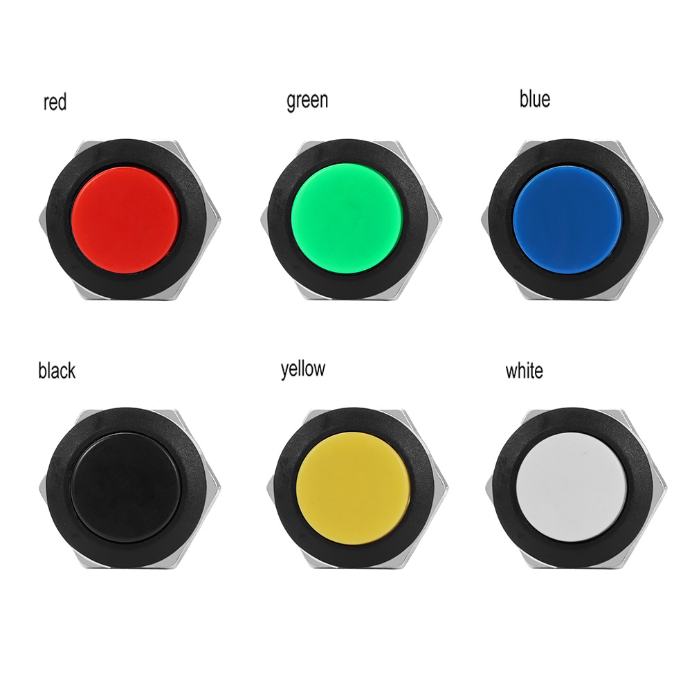 2PCS Mini Starter switch Round Momentary On/Off Push Buttons Horn Switch Automobile Interior Accessories AC 125V 6A/250V 3A Car