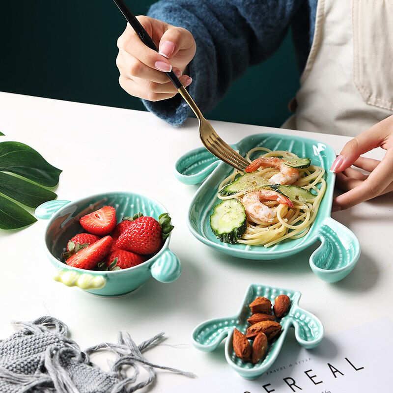 Platos de cocina variados, condimentos de cerámica, Cactus, inmersión, salsa, Bol para bocadillos, tazón, vajilla creativa, decoración del hogar, plato de fruta