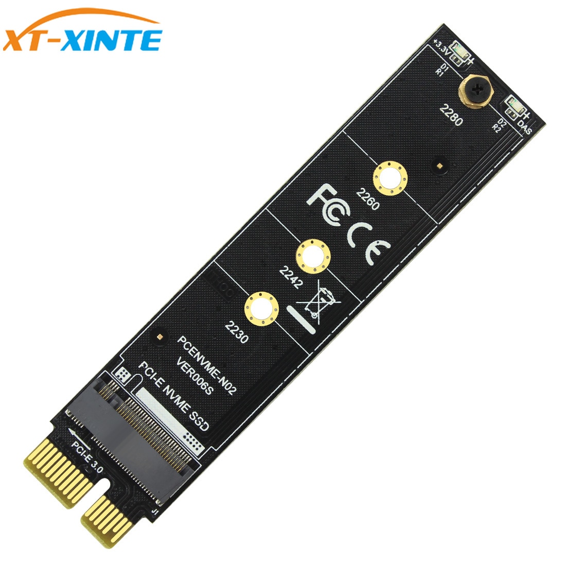 PCI-E PCI Express 3.0 X1 to M.2 M KEY Interface for NVMe SSD M.2 Riser Card Adapter Heatsink SSD 2230 2242 2260 2280 Full Speed