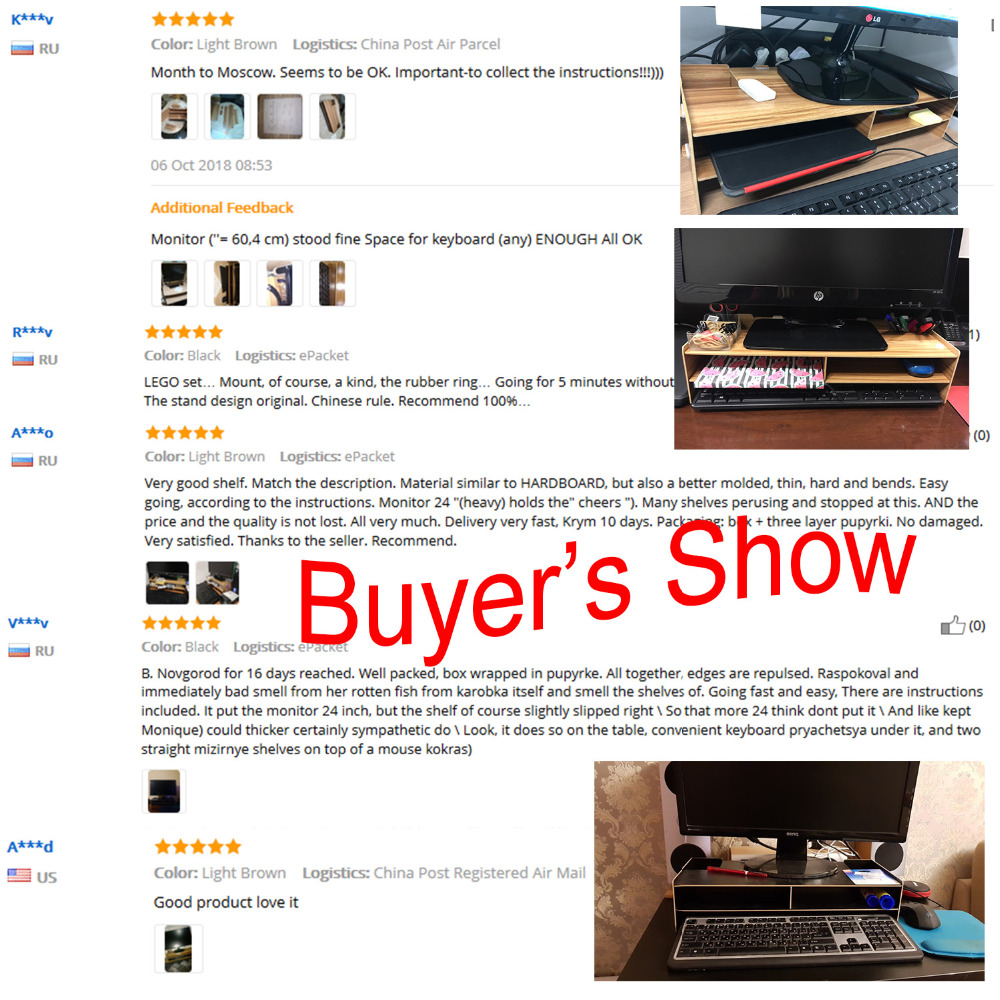 Besegad Dekorative Holz Schreibtisch Monitor Stand Steigleitung Halfter Über Tastatur Pult Organizer Lager Kasten fallen für Computer Laptop TV