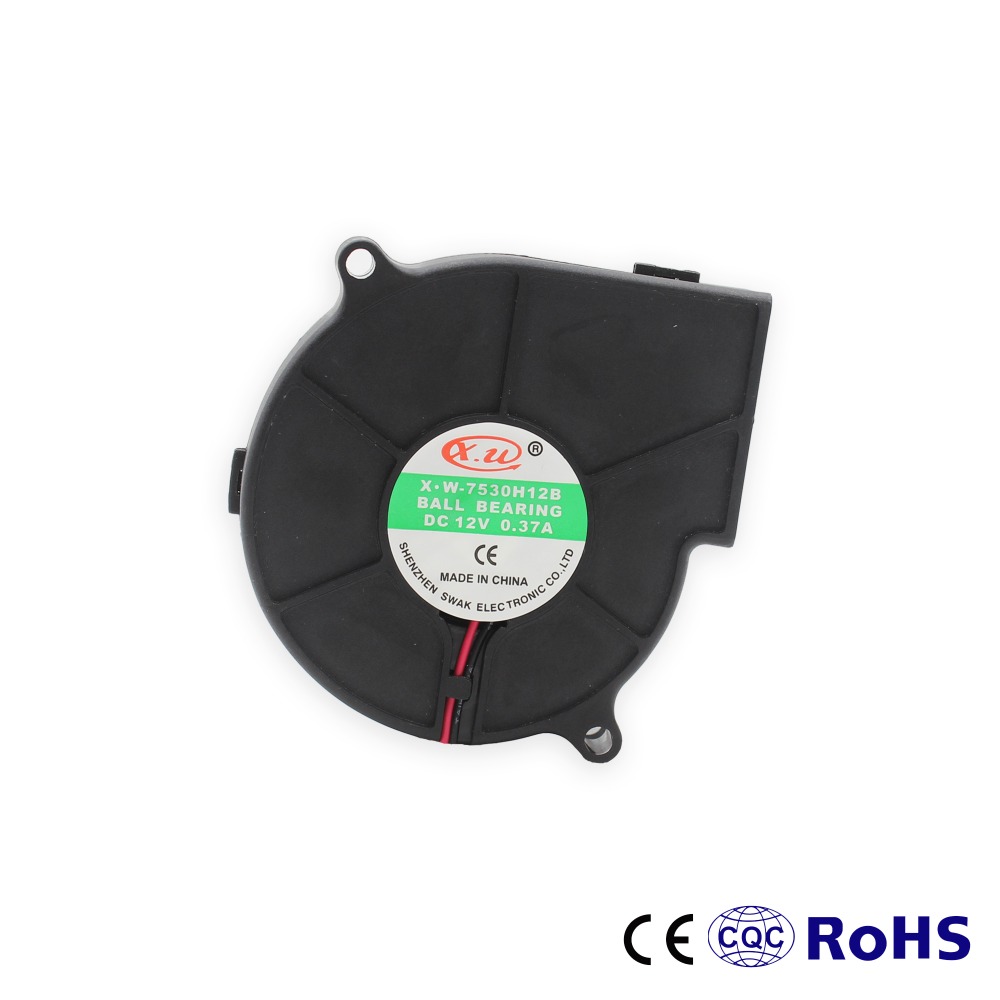 Ventilateur Turbo Refroidissement DC 12V 0.12A - Modèle JM7530MS 7.5 Cm 2 Fils - Neuf Pour PC Ou électronique
