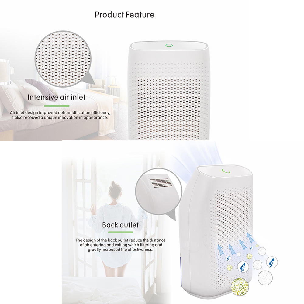 700ML Air Dehumidifier Electric Portable Mini Dehumidifier Invitop Home Use Air Dryer Moisture Absorbing for Wardrobe Basement