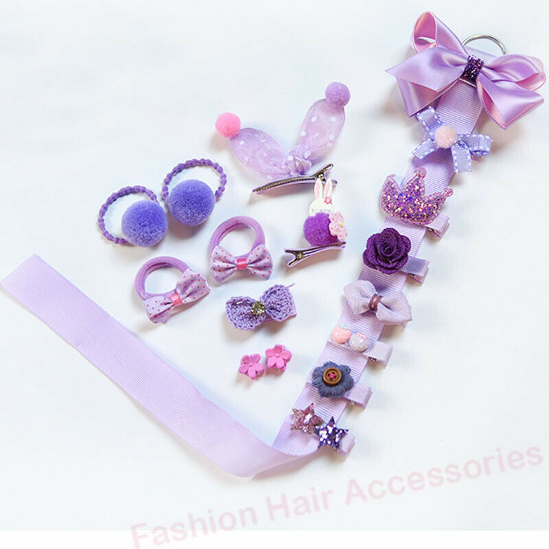 Kinderen Accessoires 18 Stks/sets Prinses Baby Kids Meisje Baby Hoofdband Grosgrain Haarelastiekjes Clips Haar Clips Touw Set