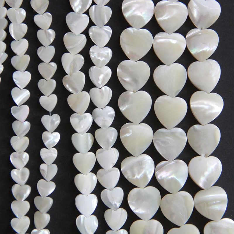 20Pcs Natural White Shell Pearl Heart Shape Beads for Jewelry Making DIY Bracelet Necklaces Jewelry DIY Craft For Female