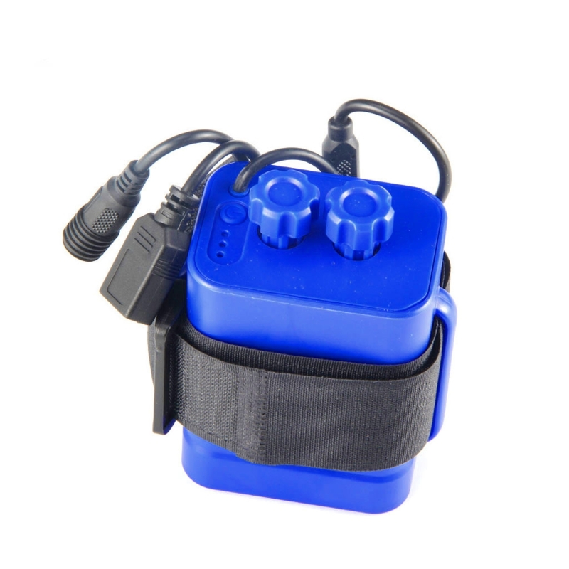 12V waterdichte batterij voor kofferdoos met USB-interface Ondersteuning 6x 18650 batterij