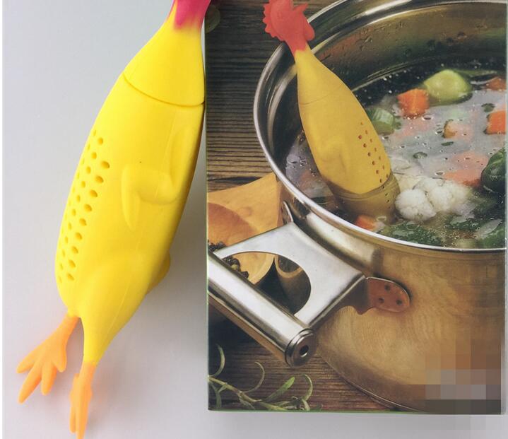 Infuseur en Silicone pour thé | Mignon, coq de poulet, poule infuseur pour thé, Pot d'assaisonnement, récipient à condiments, boîte à épices réutilisable OK 0988 1 pièce
