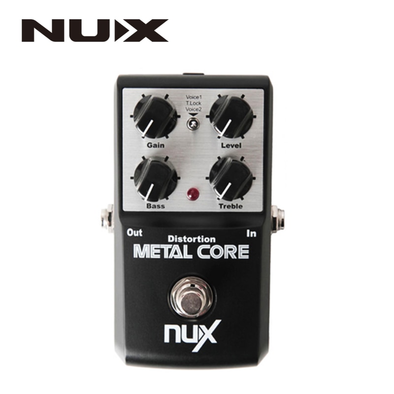 NUX Metal Core Distortion Effect Pedal True Bypass Guitar Effects Pedal 2-Band EQ Tone Lock Preset Function