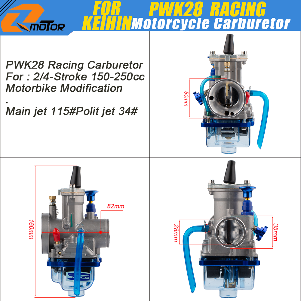 Universal- PWK 24 26 28 30 32 34mm Vergaser Für Keihin Kohlenhydrate 2T 4T Motorrad ATV quad gehen Kart Schmutz Fahrrad Rolle Moto-Cross: Braun