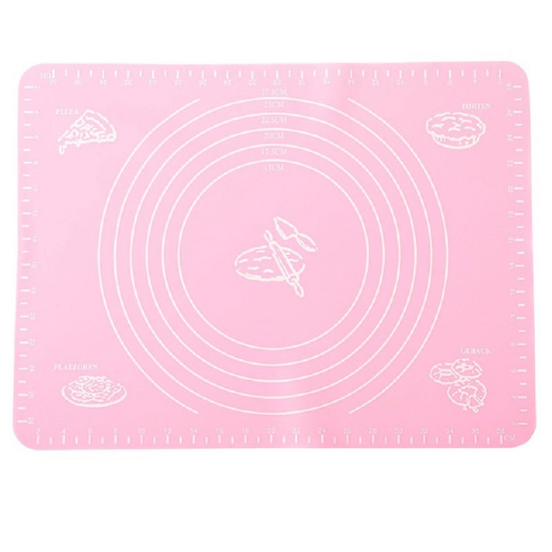 Alfombrilla de silicona para hornear de Sxsounai para hacer masa de Pizza utensilios de cocina para pastelería herramientas de cocina utensilios para hornear accesorios para amasar: pink