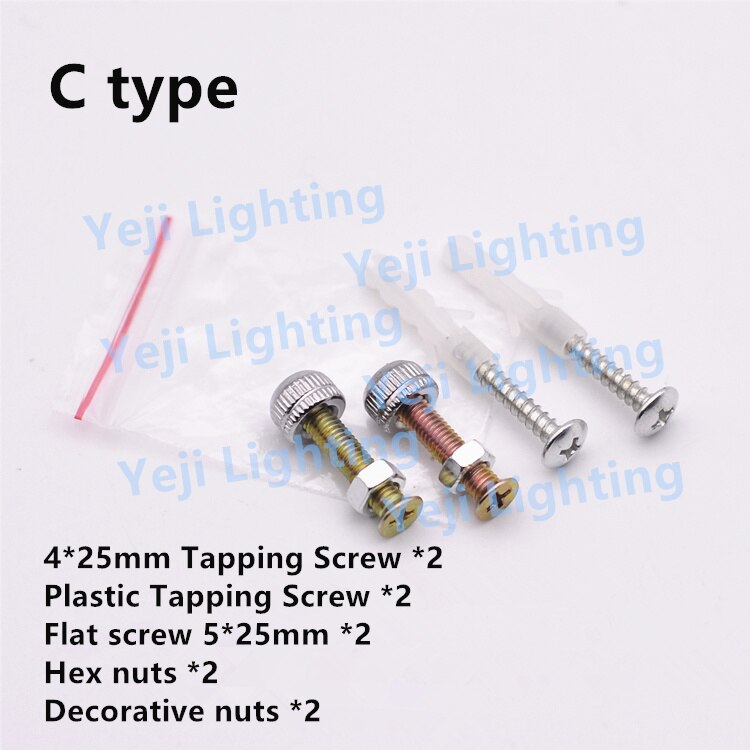 Ceiling rose hanging board screw accessories package Plastic expansion screws, self-tapping screws nut Lighting Accessories