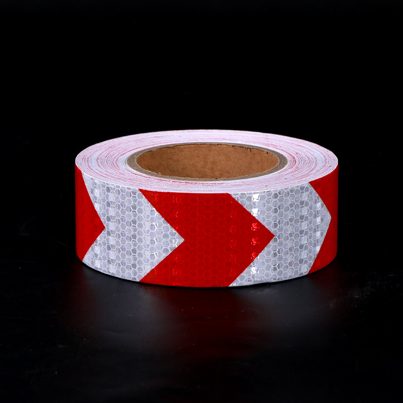 5cm x 3m selbst klebender weißer roter Pfeil reflektieren der Klebeband-warnen aufkleber für LKW-PKW