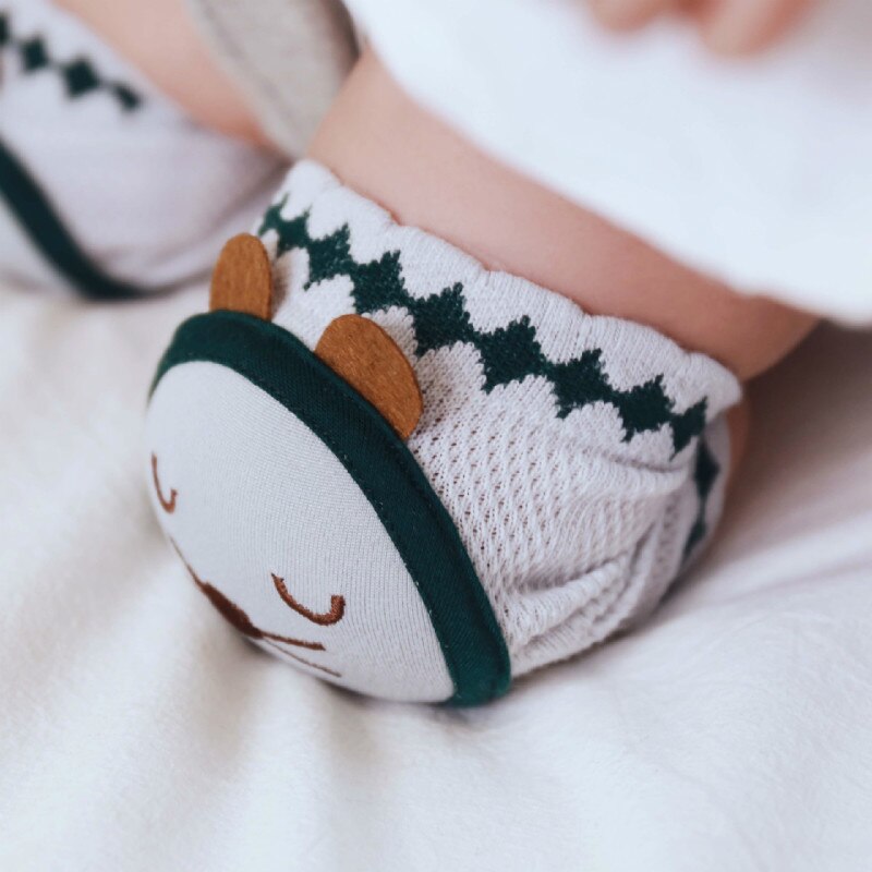 0-3Years Baby Knee Pads Infant Non Slip Crawling Elbow Cartoon Animal Mesh Breathable Kneepads Protector Toddler Safety Cushion