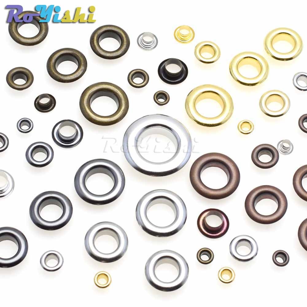 200pcs/pack Metal Eyelets Grommets 10MM 13MM for Leather Craft DIY Scrapbooking Shoes Practical Accessories