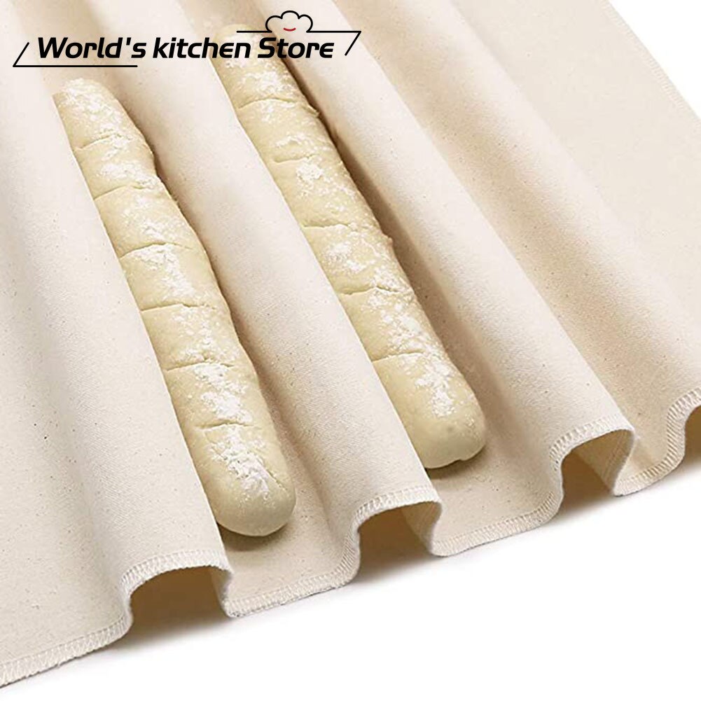 Brødkule gjæringsklut baguette gjæringspute 100%  bomullsduk tykk ufarget ubleket plissert fransk brød europeisk