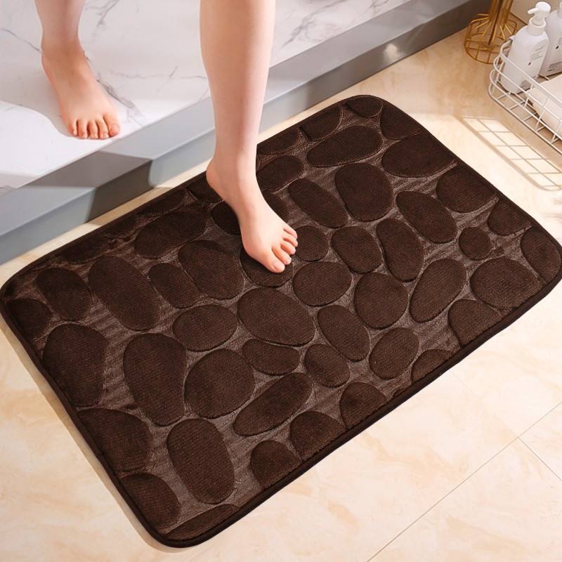 Large Bathroom Mat Soft Absorbent Pebble Foot Mat Anti Slip Bath Mat Bedroom Balcony Carpet Entrance Floor Mat Long Kitchen Mat