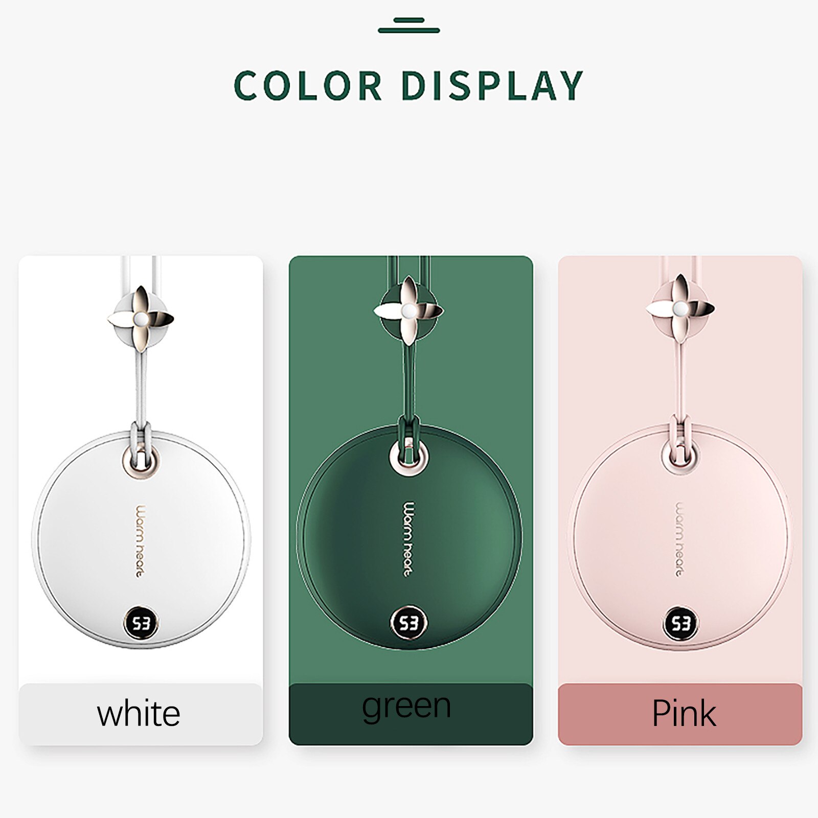 Portable USB Rechargeable Electric Hand Warmer Heater Digital Display Hand-held Double-Side Pocket Hand Warmer Power Bank L1029