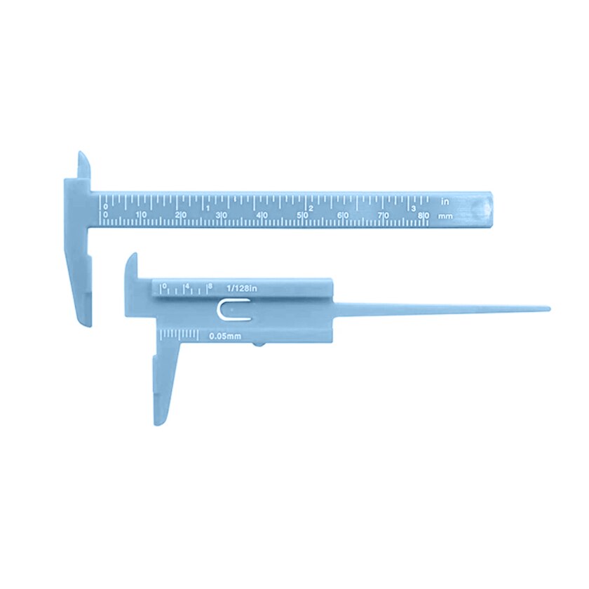 80mm Mini Plastic Sliding Vernier Caliper Gauge Measure Tool Ruler Micrometer Accurate Measurement Tool Standard Vernier Caliper: blue