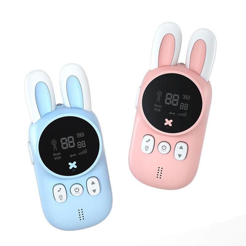 2 Stuks Mini Kinderen Walkie Talkie Handheld Transceiver 3Km Bereik Kinderen Radio Lanyard Interphone Speelgoed Voor Kids: Default Title