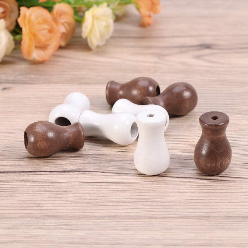 12 Pack Window Blind Wood Cord Knobs Wooden Hanging Ball Blind Small Pendants Drops Pull End for Blinds or Shades