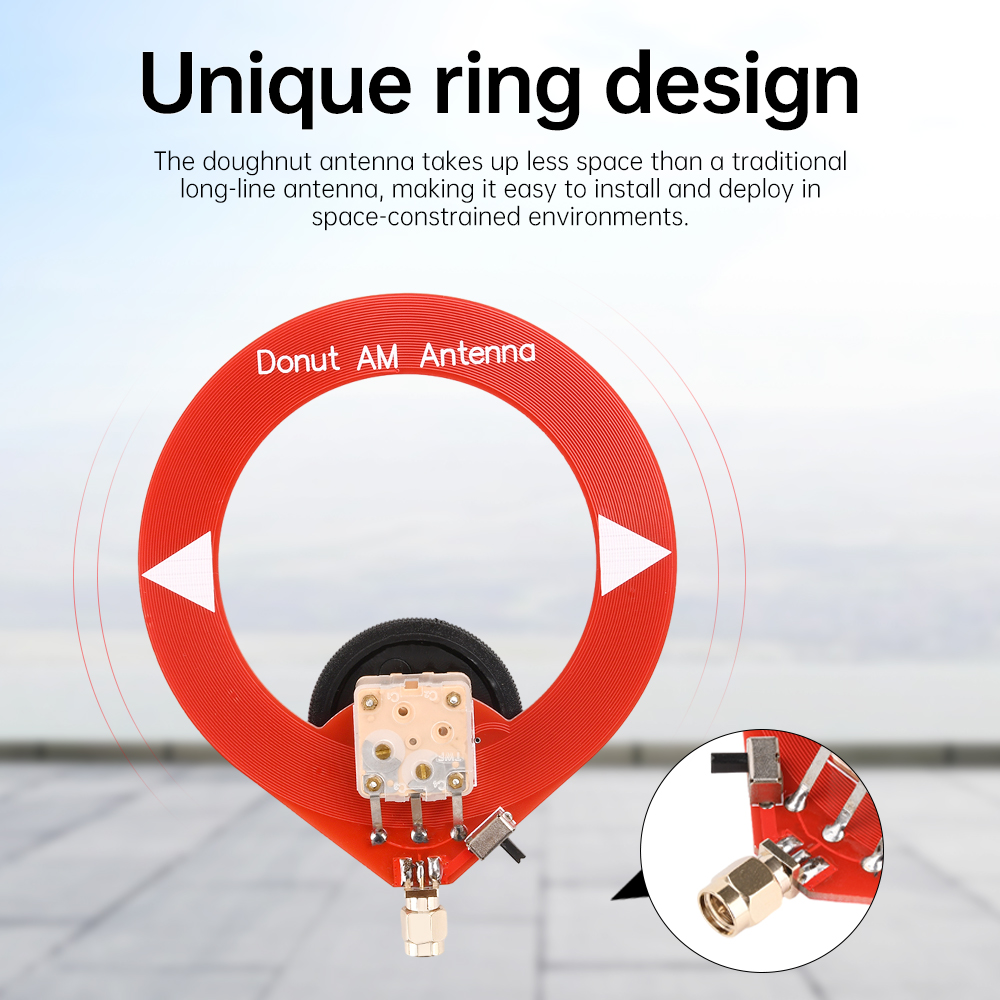10k-180MHz Donut Broadband Reception Antenna 4-24MHz SW Shortwave Antenna 500-2000kHzAM Medium Wave Antenna Loop Antenna Module
